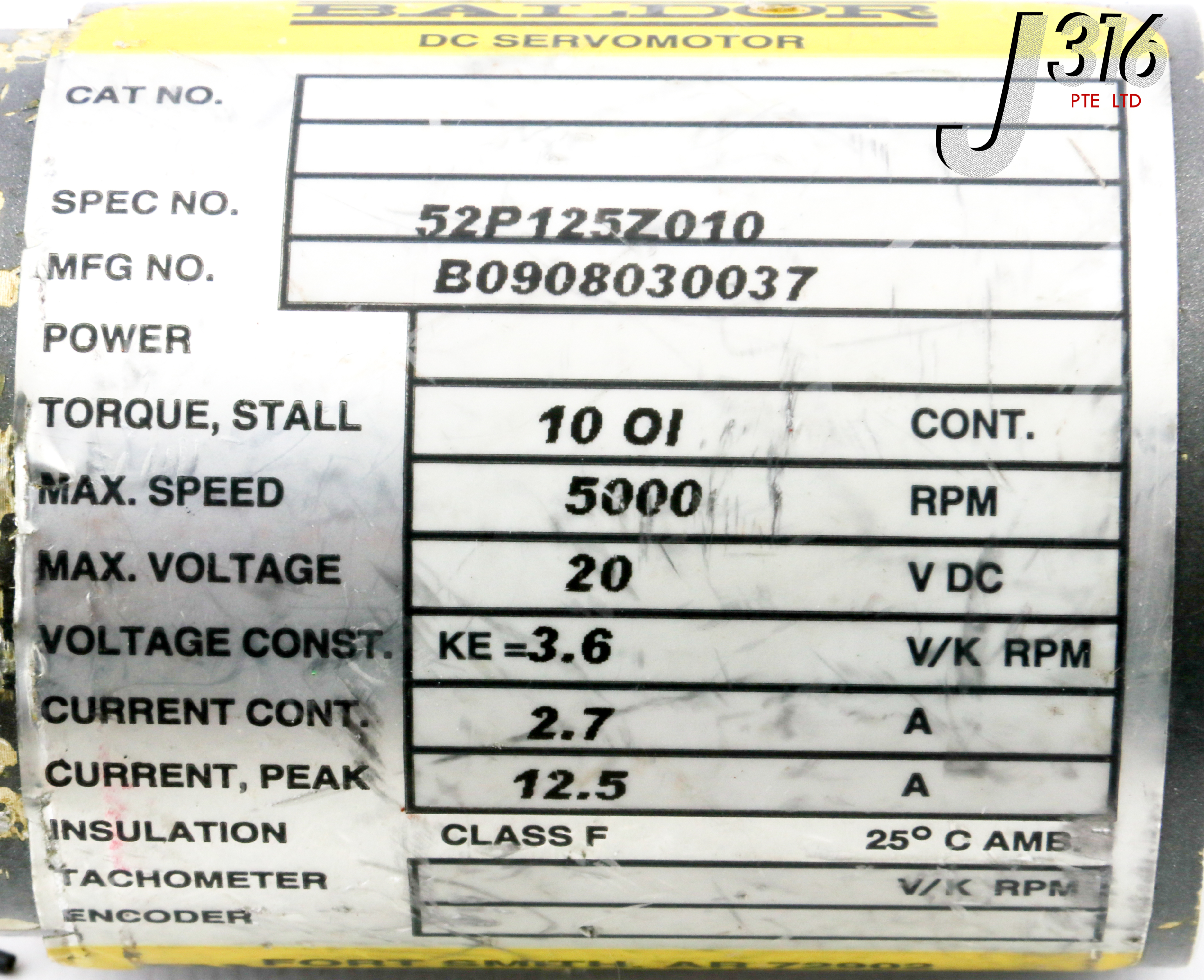 26661 BALDOR DC SERVO MOTOR, B0908030037 52P125Z010 | eBay